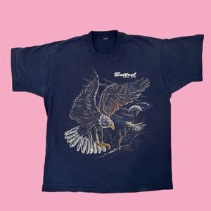 Vintage 90s Single Stitch Bottrel Alberta Eagle Graphic Short Sleeve Medium